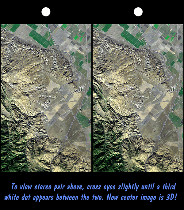 A satellite stereo image of the Earth